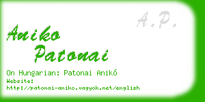 aniko patonai business card